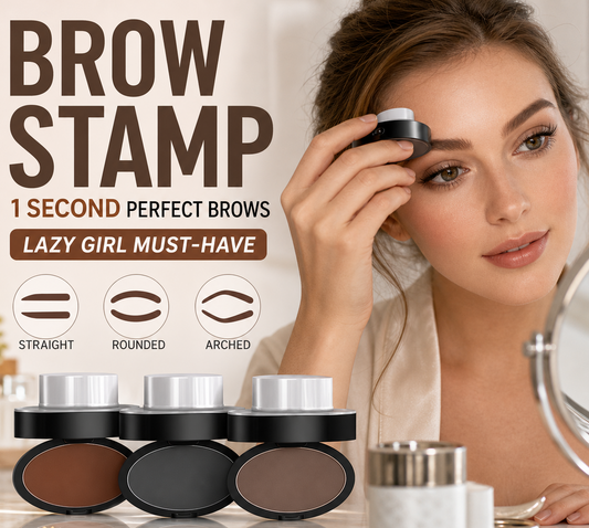 🔥 BUY 1 GET 1 FREE ✨ 50K+ SOLD! 🖤 Eyebrow Stamp Powder Kit with Applicator Brush – Quick, Easy & Defined Brows