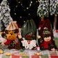 Drawstring Christmas Handmade 3D Xmas Linen Gift Bags