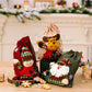 Drawstring Christmas Handmade 3D Xmas Linen Gift Bags