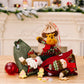 Drawstring Christmas Handmade 3D Xmas Linen Gift Bags