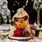 Drawstring Christmas Handmade 3D Xmas Linen Gift Bags