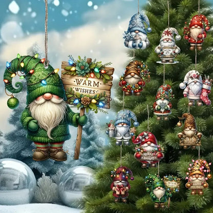 🔥BLACK FRIDAY SALE 55% OFF🔥Wooden Dwarf Christmas Tree Ornaments Set (12pcs)