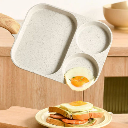 🍳 50% OFF | 3-in-1 Divided Non-Stick Frying Pan – Cook 3 Foods at Once