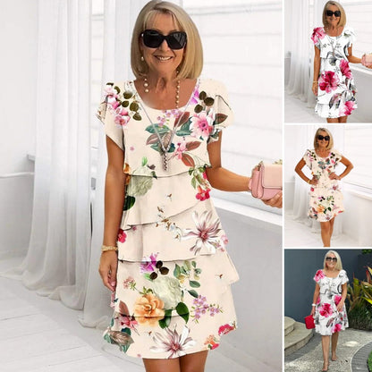 🔥 HOT SALE 50% OFF! 🌸 Spring Floral Cascade Dress | Women’s Multi-Flower Print Dress | Flattering & Effortlessly Elegant ✨
