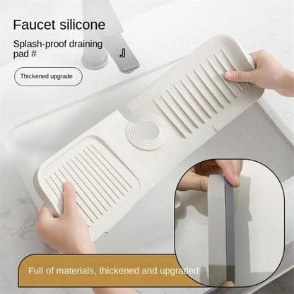 🔥 50% OFF! 🚰💧 Silicone Faucet Splash Guard Mat – Waterproof Sink Drip Catcher | Thickened Water-Absorbing Drain Pad | Keeps Countertops Dry & Tidy | 2 Sizes