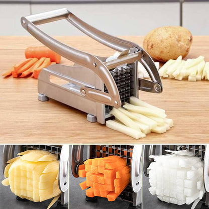 🥔 50% OFF! Stainless Steel Potato & Vegetable Slicer | Strong Suction Base | One-Hand Operation | Quick & Easy Food Prep 🥕