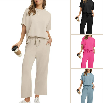 🌸 NEW ARRIVAL 50% OFF! 💖 Women’s Soft Casual Two-Piece Set | Relaxed Top & Matching Trousers | Comfortable, Stylish & Effortless Everyday Outfit ✨