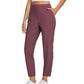 ⏳LIMITED OFFER 70% OFF🌞Women’s Fitted High-Waisted Zip-Pocket Trousers - 👖Lightweight, Breathable, Soft 26\"/27\" Ankle Pants with Zipper Pockets