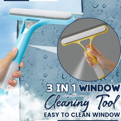⏳🔥LIMITED-TIME 50% OFF! ⏰🪟3-in-1 Window Cleaning Tool | Spray, Scrub & Wipe for Streak-Free Glass