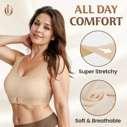🎉 LAST DAY: 60% OFF ⚡ Front-Close Cross-Back Support Bra – Wireless Comfort & All-Day Support 💕