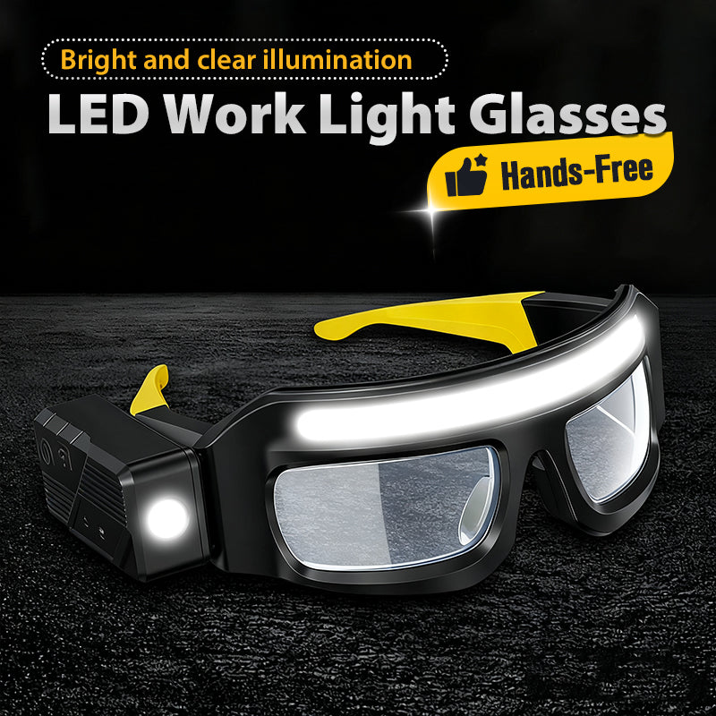 Hands-free LED work light glasses