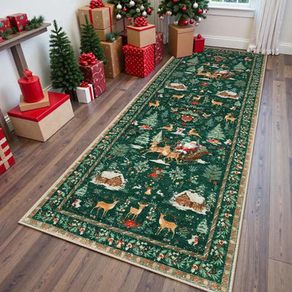 🎄 50% OFF🦌 – Soft Non-Slip Christmas Rug | Festive Reindeer & Snowflake Home Decor