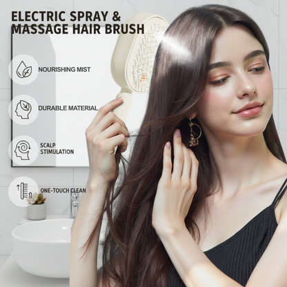 🔥 50% OFF | Electric Spray & Massage Hairbrush – 10ml Mist Tank & One-Touch Clean