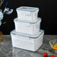 🔥50% OFF TODAY! 🍓 3-Piece Fruit Container Set 🥝 Removable Colander, Leak-Proof & Stackable ✨ Perfect for Storing, Washing & Keeping Fruit Fresh 🧊