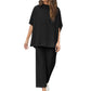 🔥LAST DAY SALE 50% OFF!!✨Women's 3/4 Sleeve Capelet Wide-Leg Pants Set
