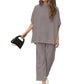 🔥LAST DAY SALE 50% OFF!!✨Women's 3/4 Sleeve Capelet Wide-Leg Pants Set