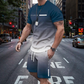 🏆Summer Cool Deal: ONLY ￡15.99!!😎Men's Gradient Color T-Shirt & Shorts Set