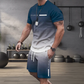 🏆Summer Cool Deal: ONLY ￡15.99!!😎Men's Gradient Color T-Shirt & Shorts Set