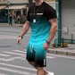 🏆Summer Cool Deal: ONLY ￡15.99!!😎Men's Gradient Color T-Shirt & Shorts Set