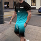 🏆Summer Cool Deal: ONLY ￡15.99!!😎Men's Gradient Color T-Shirt & Shorts Set