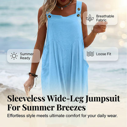 🌸 LIMITED TIME Special Price: ￡13.99 ✨Sleeveless Wide-Leg Jumpsuit For Summer Breezes