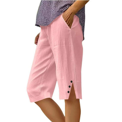 ⏳Time-Limited Special Price: ￡11.99!!⏰Women's Casual Solid Color Pocket Capri Pants
