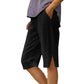 ⏳Time-Limited Special Price: ￡11.99!!⏰Women's Casual Solid Color Pocket Capri Pants