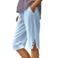 ⏳Time-Limited Special Price: ￡11.99!!⏰Women's Casual Solid Color Pocket Capri Pants