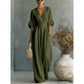 🔥 50% OFF! 👗 Women’s V-Neck High-Waist Wide-Leg Jumpsuit | Elegant & Comfortable One-Piece Outfit | Effortless Everyday Style ✨