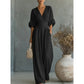 🔥 50% OFF! 👗 Women’s V-Neck High-Waist Wide-Leg Jumpsuit | Elegant & Comfortable One-Piece Outfit | Effortless Everyday Style ✨