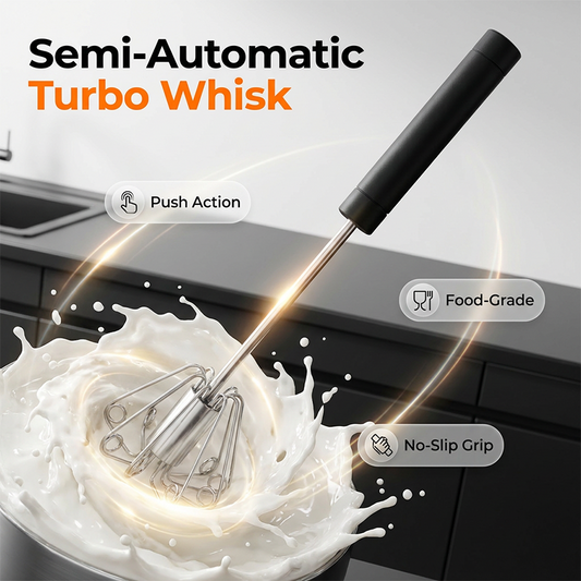 🔥LAST DAY SALE - 50% OFF🔥Stainless Steel Semi-Automatic Hand Egg Beater