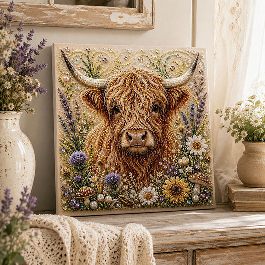🏆 Last Day Special Price £8.99🦉💛 Highland Cow Pearl Art DIY Kit – Relaxing DIY Craft to Create Stunning Coastal Artwork