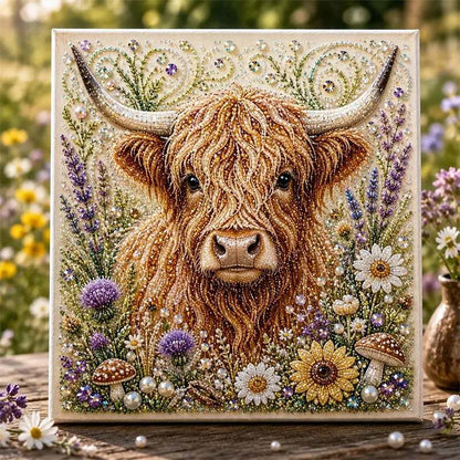🏆 Last Day Special Price £8.99🦉💛 Highland Cow Pearl Art DIY Kit – Relaxing DIY Craft to Create Stunning Coastal Artwork