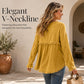 🌸LAST DAY SPECIAL PRICE!!🌸Women's Bohemian Fringe V-Neck Long Sleeve Blouse, Loose Casual Tunic Top
