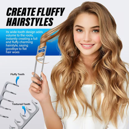 🏆 Last Day Special Price £6.99! 🔥Buy 1 Get 1 Free🎁Wide-tooth volumizing comb – Professional styling comb for men and wome