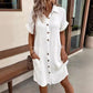 🔥50% OFF TODAY! 👗 Women's Buttoned Short Sleeve Pocket Shirt Dress ✨ Lightweight, Breathable & Perfect for Everyday Wear