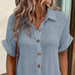 🔥50% OFF TODAY! 👗 Women's Buttoned Short Sleeve Pocket Shirt Dress ✨ Lightweight, Breathable & Perfect for Everyday Wear