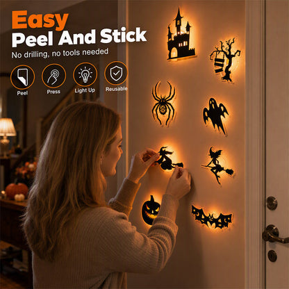 🎃 50% OFF! 👻 Halloween Glow-in-the-Dark Wall Stickers | Spooky Ghosts, Bats & Pumpkin Decor | Fun Halloween Room Decoration ✨