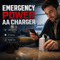 🔋 Emergency Phone Charger | AA Battery Powered Portable Power Bank | No Charging Needed | Built-In LED Flashlight for Travel, Camping & Emergencies 🔦