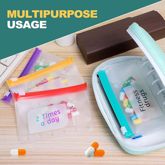 ⏳LAST DAY SALE 50% OFF! 💊 A8 Waterproof Pill Organiser ✨ 14 Large Zipped Pouches for A8 Binders | Compact, Secure & Easy to Carry 👜