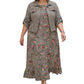 Women's Floral Maxi Dress with Cropped Jacket Set