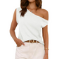 🔥 50% OFF! ✨ Women’s Casual One-Shoulder Top | Stylish Asymmetric Neckline | Lightweight & Easy to Style for Everyday Summer Looks 💕