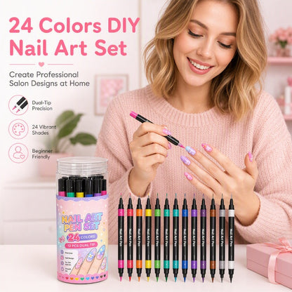 💅 80% OFF | 24-Color Nail Art Pens – Your DIY Manicure Just Got Easier ✨