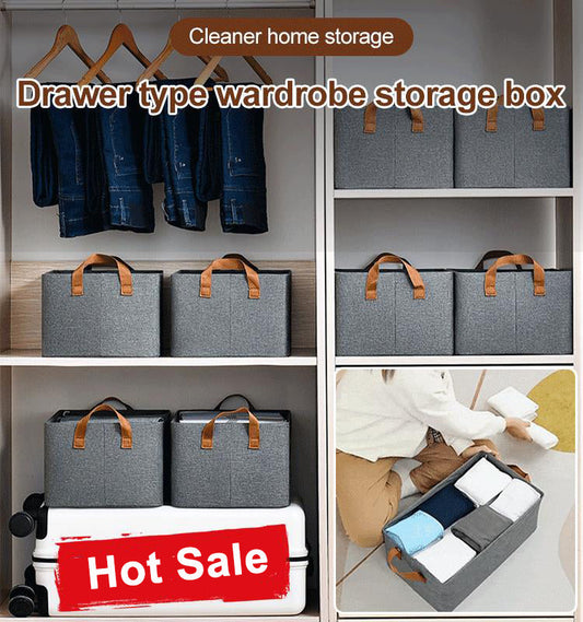 🔥 50% OFF! 🧺 Foldable Closet Storage Box – Heavy-Duty Electroplated Steel Frame | Large-Capacity Clothes Organiser | Space-Saving, Sturdy & Easy to Fold