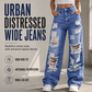 🔥 OVER 55% OFF 👖 Women’s Distressed High-Rise Wide-Leg Jeans – Flattering, Edgy & Effortlessly Cool