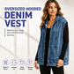 🧥 Seasonal Style | Women's Oversized Hooded Denim Vest Jacket