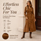 🔥 OVER 60% OFF 🍂 Women’s Corduroy Midi Shirt Dress with Belt – Flattering, Cosy & Effortlessly Polished