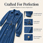 🔥 OVER 60% OFF 🍂 Women’s Corduroy Midi Shirt Dress with Belt – Flattering, Cosy & Effortlessly Polished