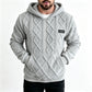 🔥 OVER 60% OFF ❄️ Men’s Plush Diamond Knit Hoodie – Warm, Textured & Built for Winter