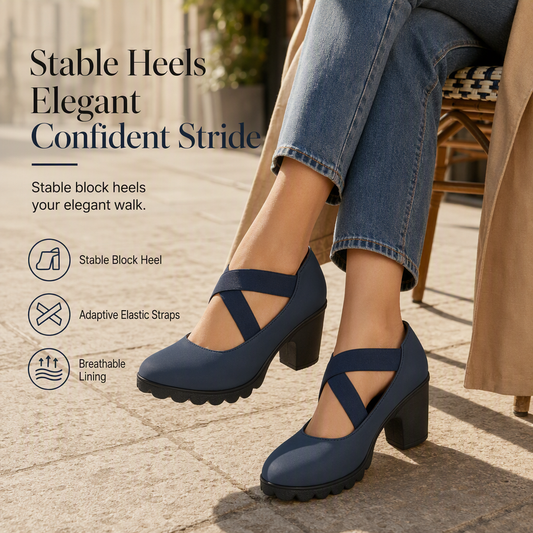 🔥 OVER 50% OFF 👠 Women’s Crisscross Mary Jane Heels – Chunky Platform, Round Toe & Secure Fit